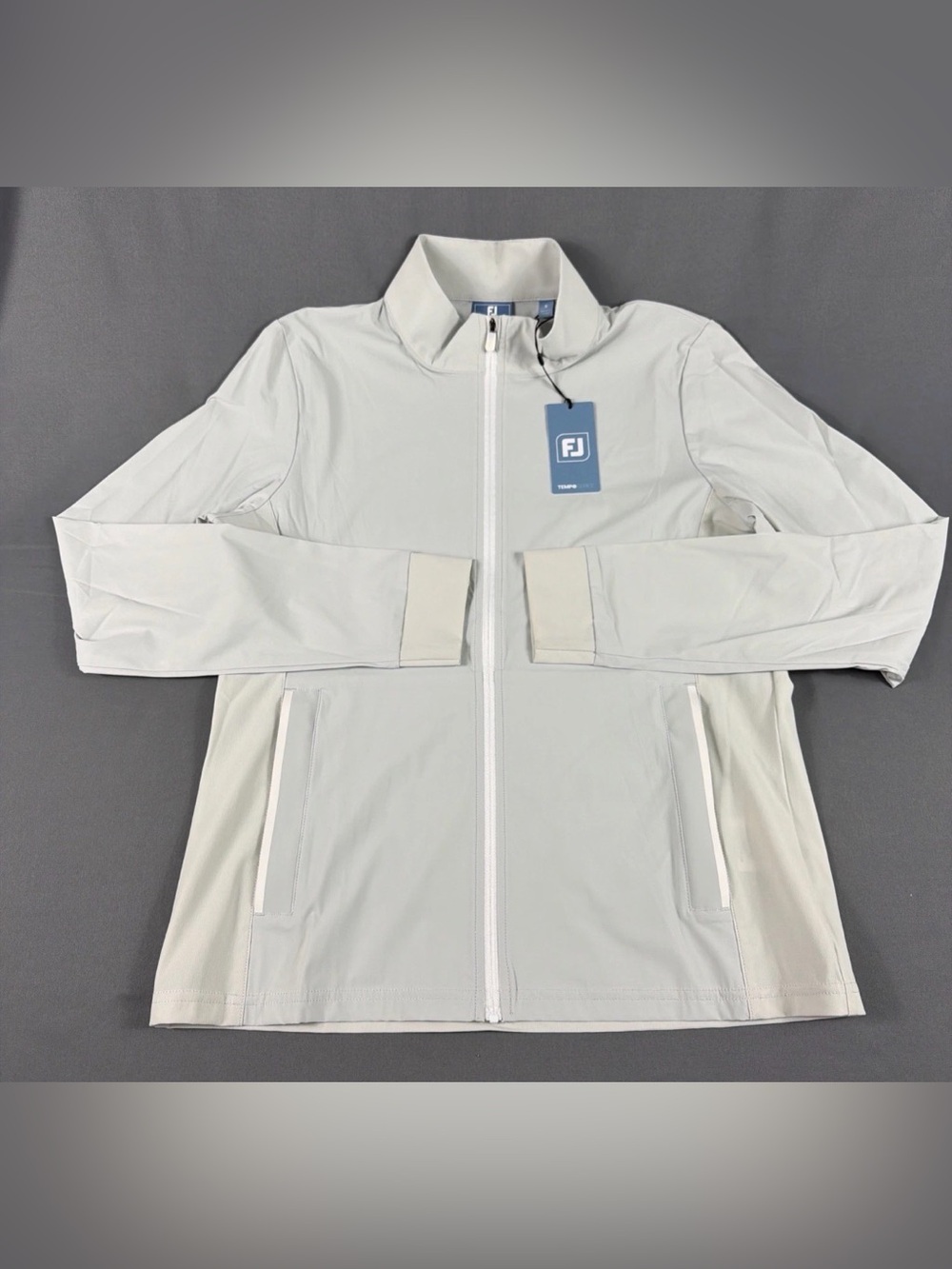 FootJoy Womens Golf Jacket Tempo Series Small Oyster Gray Nylon NWT MSRP $145